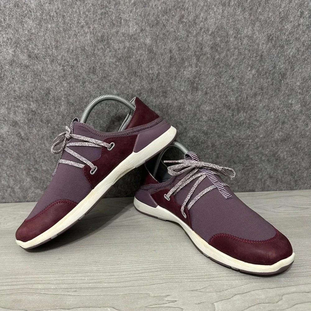 OluKai‎ Miki Li Women Size 8 Sneaker 20366-5Q1A Mauve Plum Leather Textile